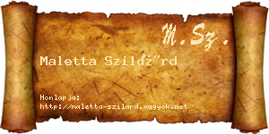 Maletta Szilárd névjegykártya