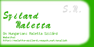 szilard maletta business card